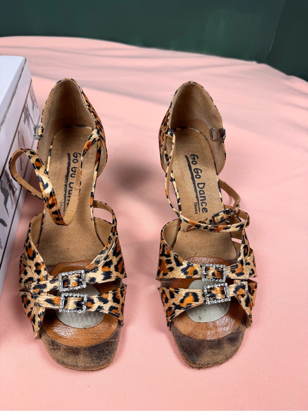 Go Go Dance Leopard Ballroom Shoes US 7 2.5” Heel #945